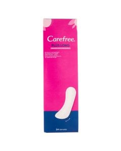 Sanitary pads, Carefree, cotton, 22x7x7 cm, pink, 24 pieces