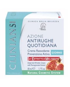 Pomegranate anti-wrinkle cream for face treatment during the day, Clinians, plastic, 50 ml, turquoise and red, 1 piece