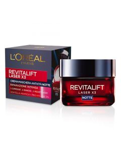 Laser 3 regenerating cream for face treatment during the night, L'Oreal, plastic, 50 ml, purple and red, 1 piece
