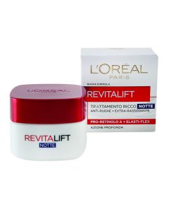 Regenerating cream for face treatment during the night, Revitalift, L'Oreal, plastic, 50 ml, red, 1 piece