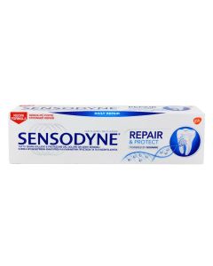 Toothpaste for repair and protection, for sensitive teeth, Sensodyne, plastic, 75 ml, white and blue, 1 piece