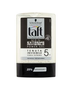 Men's hair styling gel, Extreme Invisible 05, Taft, plastic, 300 ml, white and black, 1 piece
