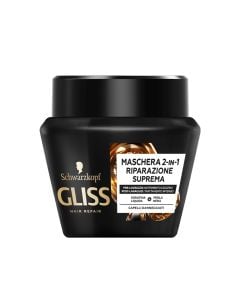 Restorative hair mask Supreme Repair, Gliss, plastic, 300 ml, black, 1 piece