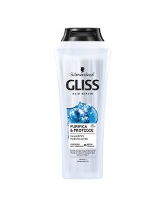 Repairing hair shampoo Purify & Protect, Gliss, plastic, 250 ml, white and blue, 1 piece