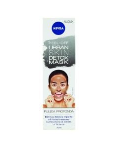 Detoxifying peel-off mask for face treatment, Urban Detox, Nivea, plastic, 75 ml, gray, 1 piece