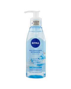 Cleansing oil for the skin of the face and eyes, Nivea, plastic, 150 ml, blue and transparent, 1 piece