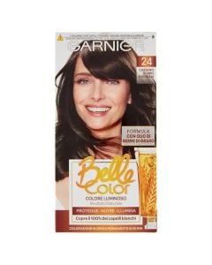 Dark brown 024 hair dye, Belle Color, Garnier, plastic, 140 ml, yellow, 1 piece