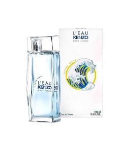 Eau de toilette (EDT) for men, L'Eau pour Homme Hyper Wave, Kenzo, glass, 100 ml, blue and white, 1 piece