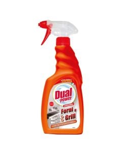 Spray cleaning detergent for internal and external stove and grill surfaces, Dual Power, plastic, 500 ml, orange, 1 piece