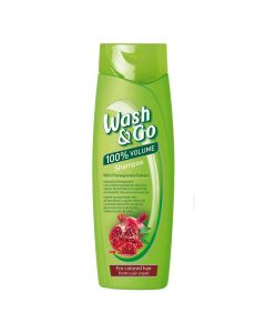 Hair shampoo for volume, for colored hair, Wash & Go, plastikë, 400 ml, green, 1 piece