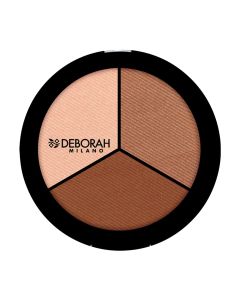 Strobing and conceiling powder palette, 01, Trio Palette, Deborah, plastic, 5 g, miscellaneous, 1 piece