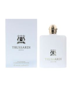 Eau de parfum (EDP) for women, Donna, Trussardi, glass, 100 ml, white and gold, 1 piece