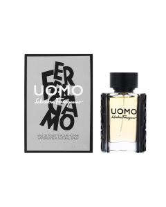Eau de toilette (EDT) for men, Uomo, Salvatore Ferragamo, glass, 30 ml, beige, black and transparent, 1 piece