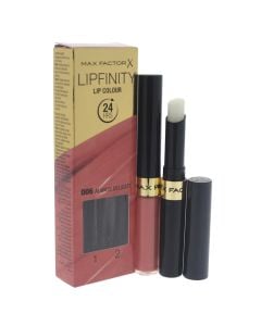 Liquid lipstick and moisturizing balm set, 006 Always Delicate, LipFinity, 2-step Long Lasting, Max Factor, plastic, 2.3 ml + 1.9 g, coral pink, 2 pieces