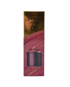 Liquid lipstick and moisturizing balm set, 015 Ethereal, LipFinity, 2-step Long Lasting, Max Factor, plastic, 2.3 ml + 1.9 g, dusty pink, 2 pieces