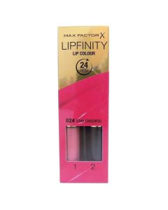 Liquid lipstick and moisturizing balm set, 024 Stay Cheerful, LipFinity, 2-step Long Lasting, Max Factor, plastic, 2.3 ml + 1.9 g, pink, 2 pieces