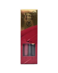 Liquid lipstick and moisturizing balm set, 120 Hot, LipFinity, 2-step Long Lasting, Max Factor, plastic, 2.3 ml + 1.9 g, red, 2 pieces