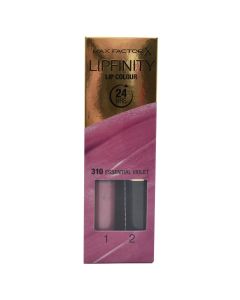 Liquid lipstick and moisturizing balm set, 350 Essential Brown, LipFinity, 2-step Long Lasting, Max Factor, plastic, 2.3 ml + 1.9 g, pastel brown, 2 pieces