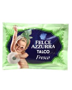 Talcum powder, Fresco, Felce Azzurra, Paglieri, plastic, 100 g, blue and green, 1 piece