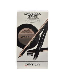 Eyebrow makeup set, Bionde e Castano Chiare, Bella Oggi, plastic, 8.5x14.5 cm, white and brown, 3 pieces