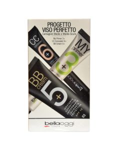 Makeup set, Carnagioni Medie e Medio-Scure, Bella Oggi, plastic, 8.5x14.5 cm, white, black and green, 3 pieces
