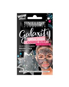 Glitter face mask, Galaxity, Eveline, plastic, 10 ml, black, 1 piece