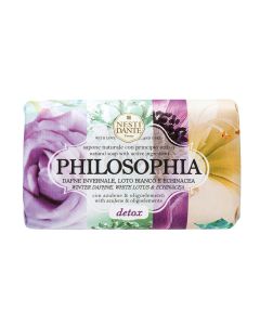 Detoxifying solid soap, Philosophia, Nesti Dante, paper, 250 g, green and purple, 1 piece