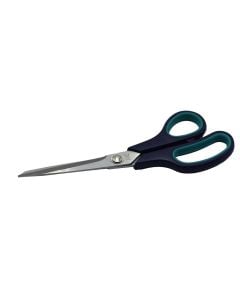 Scissors, metal and plastic, 18 cm, gray, dark blue and silver, 1 piece