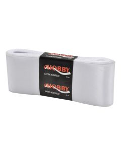 Ribbon, satin, 6x1000 cm, white, 1 piece
