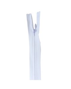 Plastic zipper, plastic and polyester, 60 cm, white, 1 piece