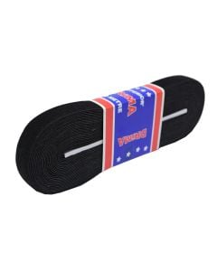 Braided elastic, cotton and rubber, 2x1000 cm, black, 1 piece