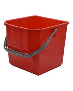 Mop bucket without wringer, plastic, 25 l, gray and red, 1 piece