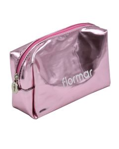 Cosmetic bag, Flormar, polyurethane, 17x12x5 cm, pink, 1 piece