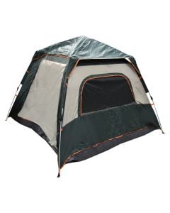 Automatic camping tent, 240x240 cm, polyester, 6 people, green and beige colors