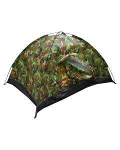 Manual camping tent, 200x150 cm, polyester, 3 persons, army green color