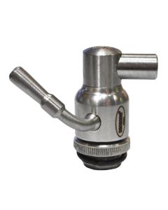 Stopcock 1/2 with level, stainless steel, silver