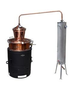Distillation kettle, copper + stainless steel, 100 lt