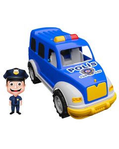 Police toy car for children, plastic, 30x12.5 cm, yellow and blue, 1 piece