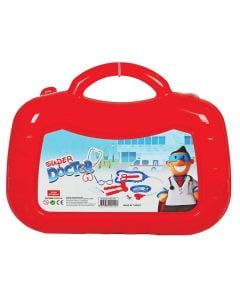 Medical tools toy set for children, Super Doctor, plastic, 30x24x7 cm, red, 10 pieces