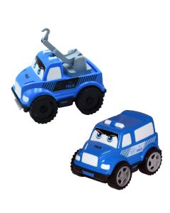 Police toy car for children, plastic, 11 cm, white and blue, 1 piece