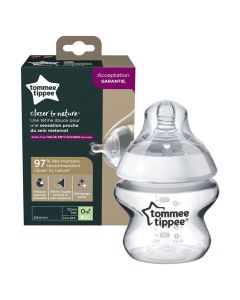 Pacifier bottle, Closer to Nature, Tommee Tippee, polypropylene, silicone and glass, 150 ml, transparent, 1 piece