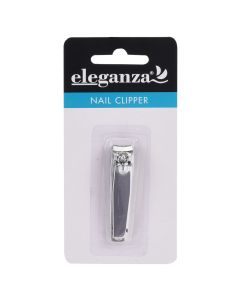 Nail clipper, Eleganza, steel, 6x1.5 cm, silver, 1 piece