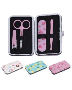 Manicure set, Koopman, stainless steel and polyurethane, 12x6x1 cm, miscellaneous, 4 pieces
