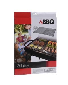 Fletë inoksi për barbekju, BBQ, inoks, 46x30 cm, argjend, 2 copë