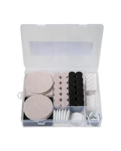 Shoe accessories set, 5Five, PET plastic and felt, 7.5x7.5x0.5 cm, natural and black, 192 pieces