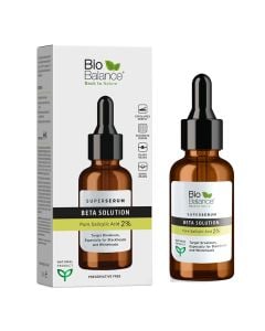 Purifying serum for face skin, Beta Solution, Super Serum, Bio Balance, plastic and glass, 30 ml, black, white and brown, 1 piece
