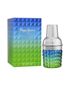Eau de toilette (EDT) for men, Cocktail Edition For Him, Pepe Jeans, glass and metal, 30 ml, blue and green, 1 piece