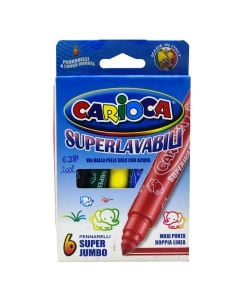 Colored markers for children, Maxi, Carioca, plastic, 16.8x6x1 cm, miscellaneous, 6 pieces