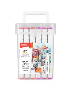 Deli, color with 2 tips, Sketch, 36 pieces