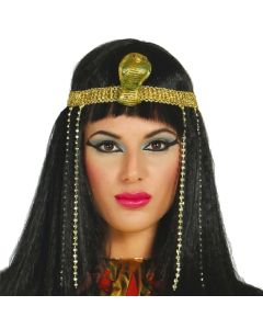 Egyptian Princess wig and headpiece, black, gold